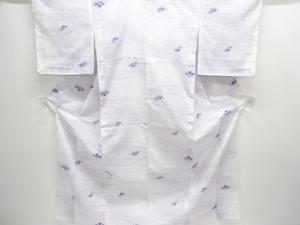 未使用品　駒絽　芝草に地紙模様小紋着物